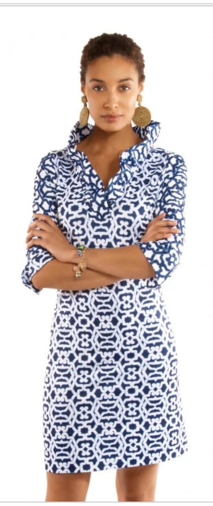 Gretchen Scott Ruffle Neck Dress